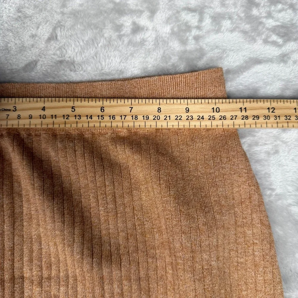 Free‎ People Ribbed Knit Midi Skirt Set Black Camel S